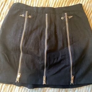 Black Mini Skirt w/ Zippers & Safety Pins